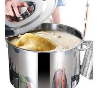 Soup Pot - Whole Pot Coated with Lid - Water Pot, Steel Pot for Rice Soup Restaurant Oil Sauce at Home
