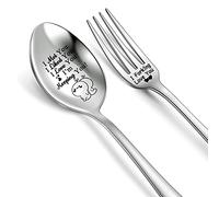 Soup Spoon and Fork Set Wife Husband Birthday Gift Coffee Tea Spoons Couples Valentines Day Ice Cream Dessert Cake Forks Wedding Anniversary Girlfriend Boyfriend Engagement Romantic Christmas Keepsake