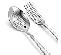Soup Spoon Fork Set Coffee Spoons Ice Cream Dessert Forks Birthday Inspirational Gift Son Daughter Brother Sis Encourage Dessert Tablespoon Personalised Appreciate Bestie Friends to Perfection (10th)