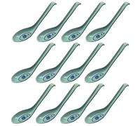 Soup Spoon Ramen Noodle Soup Ladle Blue Pattern Soup Spoons Sturdy and Durable Asian Dinner Spoon Easy Clean Dishwasher Safe (12)