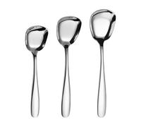 Soup Spoon - Square Head Stainless Steel Spoons | Set of 3 Dinner Spoons with Ergonomic Handle | Table Spoons Rice Spoons Flat Square Spoon | Metal Square Head Spoon for Soup,Muffins, Yogurt