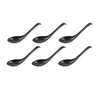 Soup Spoons,6 Pcs Japanese Style Spoons Rice Spoons Chinese Asian Soup Spoons with Long Handle for Restaurants