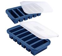Souper Cubes 1/2 Cup Silicone Freezer Molds, Perfect for Storing Soups, Sauces, Juices, Desserts, Smoothie Prep and More, Freezer Portion Molds for Meal Prepping - Blueberry - 2-Pack