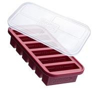 Souper Cubes 1/2 Cup Silicone Freezer Tray with Lid - Easy Meal Prep Container and Kitchen Storage Solution - Silicone Mold for Soup and Food Storage - Cranberry - 1-Pack