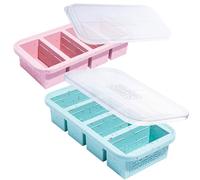 Souper Cubes 1 Cup Silicone Freezer Tray with Lid - Easy Meal Prep Container and Kitchen Storage Solution - Silicone Molds for Soup and Food Storage - Sprinkles - 2-Pack