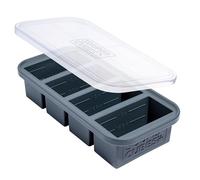 Souper Cubes 1 Cup Silicone Freezer Tray with Lid - Easy Meal Prep Container and Kitchen Storage Solution - Silicone Molds for Soup and Food Storage - Charcoal - 1-Pack