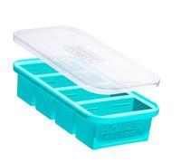Souper Cubes 1 Cup Silicone Freezer Tray with Lid - Easy Meal Prep Container and Kitchen Storage Solution - Silicone Molds for Soup and Food Storage - Aqua - 1-Pack