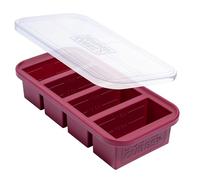 Souper Cubes 1 Cup Silicone Freezer Tray with Lid - Easy Meal Prep Container and Kitchen Storage Solution - Silicone Molds for Soup and Food Storage - Cranberry - 1-Pack