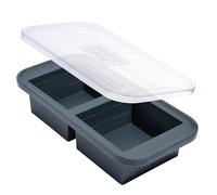 Souper Cubes 2 Cup Silicone Freezer Tray with Lid - Easy Meal Prep Container and Kitchen Storage Solution - Silicone Mold for Soup and Food Storage - Charcoal - 1-Pack