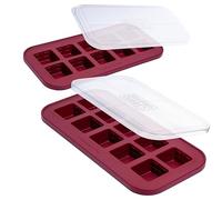 Souper Cubes 2 Tbsp Silicone Freezer Tray with Lid - Easy Meal Prep Container and Kitchen Storage Solution - Silicone Mold for Soup and Food Storage - Cranberry - 2-Pack