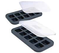 Souper Cubes 2 Tbsp Silicone Freezer Tray With Lid - Easy Meal Prep Container and Kitchen Storage Solution - Silicone Mold for Soup and Food Storage - Charcoal - 2-Pack