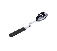 Souper Cubes + Lori Greiner No Mess Stainless Steel Cooking Spoon with Silicone Handle - Stainless Steel Serving Spoon No Mess Design Hooks on Side of Any Pot - Charcoal