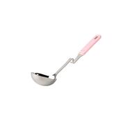 Souper Cubes + Lori Greiner No Mess Stainless Steel Soup Ladle with Silicone Handle - Metal Soup Ladle with No Mess Design that Hooks on Side of Any Pot - Cotton Candy