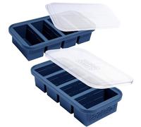Souper Cubes Silicone Freezer Molds with Lid, Soup Cube, Freezer with Lid, Perfect for Freezing Broth, Rice, Individual Servings, Meal Prep and More, Blueberry, Pack of 2