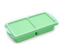 Souper Cubes,Silicone Freezer Moulds with Lids,Soup Containers,2-Compartment Freezer Storage Boxes,Made from Food-Grade,Materials,Dishwasher-Safe(724-1PCS-Green)