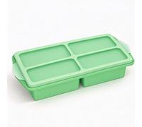 Souper Cubes,Silicone Freezer Moulds with Lids,Soup Containers,4-Compartment Freezer Storage Boxes,Made from Food-Grade,Materials,Dishwasher-Safe(730-1PCS-Green)
