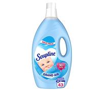 SOUPLINE - Fabric Softener Diluted 3D Grand Air - Active Formula with Cold - 92% Ingredients of Natural Origin - 2.85L Bottle