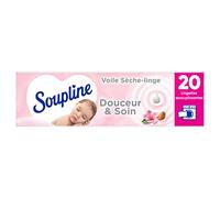 SOUPLINE - Gentle & Care Tumble Dryer Voile - Pleasantly Fragrance Laundry - 20 Wipes to be Placed in The Tumble Dryer