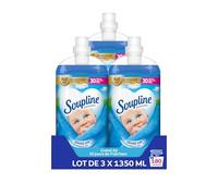 SOUPLINE Soupline Concentrated Fabric Softener, 3D Large Air Fabric Softener, Improved Formula for Softness, Liquid Fabric Softener, 3 x 1.35 L
