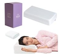 SouQ New York Pillow Cube - 24"x12"x5" Soft Memory Foam Cube Pillow for Side Sleepers - Pain Relief for Neck & Shoulders- Included Extra Pillow Cover - White Square Pillow