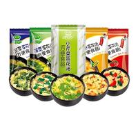 Sour and Spicy Tomato Soup,Chinese Snack Gift,healthy and Nutritious Breakfast,convenient Instant Food,Ready To Eat Fresh Vegetable Soup,instant Seaweed,mushroom Soup,8g/bag (spinach soup,20bag)