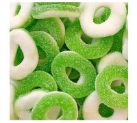 Sour Apple Rings sweets - 1 kg Bulk Bag - Green Apple Gummy Candy - Sugared, Gluten-Free, Halal sweets - Swt