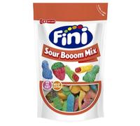 Sour Booom Assorted Gummy Sweets Fini 165g - Tangy Mixed Fruit Flavour Chewy Candy - Vegetarian Friendly - Pack of 3