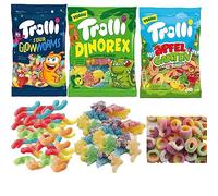 Sour Glow Worms, Dinorex & Big Apple Bags 150g - 03 Mixed Bags
