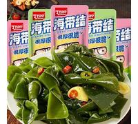 Sour & Hot Kelp Knots, Spicy Tender Kelp, Ready-to-Eat Pickled Vegetables, Crispy Vegetables, Chinese Latiao Spicy Strips, Side Dish, Snack Food Gift Pack, Healthy Vegan (Mixed flavors,5pack)