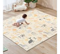 Sour Lemon 180x160cm Folding Wildlife Mat, Thick Padded Baby Crawl Mat, Baby Play Mat, Foldable Kids Playmat, Large Activity Play Mat, Non-Slip, Waterproof, Double-Sided Playpen Mats
