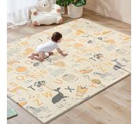 Sour Lemon 200x150cm Folding Wildlife Mat, Thick Padded Baby Crawl Mat, Baby Play Mat, Foldable Kids Playmat, Large Activity Play Mat, Non-Slip, Waterproof, Double-Sided Playpen Mats