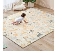 Sour Lemon 200x180cm Folding Wildlife Mat, Thick Padded Baby Crawl Mat, Baby Play Mat, Foldable Kids Playmat, Large Activity Play Mat, Non-Slip, Waterproof, Double-Sided Playpen Mats