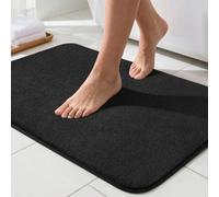 Sour Lemon Bath Mat 40 x 60 cm, Black Soft Microfiber Bathroom Mat, Non Slip Super Absorbent Bathmats, Fluffy Shaggy Bath Rug for Bathroom Shower Floor, Machine Washable