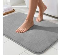 Sour Lemon Bath Mat 40 x 60 cm, Light Grey Soft Microfiber Bathroom Mat, Non Slip Super Absorbent Bathmats, Fluffy Shaggy Bath Rug for Bathroom Shower Floor, Machine Washable