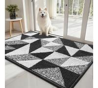 Sour Lemon Door Mat 80x120cm - Washable Non Slip Doormat Indoor, Super Absorbent Dirt Trapper Rug Door Mats for Entrance, Triangle pattern Floor Mat For Front Back Door, Kitchen, Pets