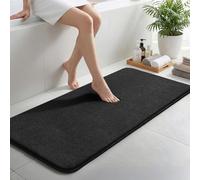 Sour Lemon Extra Large Bath Mat 50 x 120 cm, Black Soft Microfiber Bathroom Runner, Non Slip Super Absorbent Bathmats, Fluffy Shaggy Bath Rug for Bathroom Shower Floor, Machine Washable