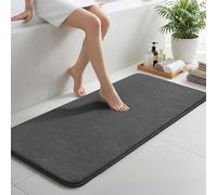 Sour Lemon Extra Large Bath Mat 50 x 120 cm, Dark Grey Soft Microfiber Bathroom Runner, Non Slip Super Absorbent Bathmats, Fluffy Shaggy Bath Rug for Bathroom Shower Floor, Machine Washable