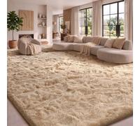 Sour Lemon Large Rugs Living Room 275x370cm, Beige Shaggy Rugs for Bedroom