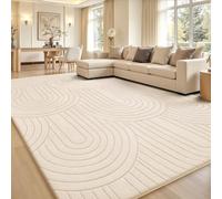 Sour Lemon Rugs Living Room 120x160cm,3D Semicircular pattern Cream Area Rugs for Bedroom,Extra Large Rugs for living room,Machine Washable Anti Slip Short Pile Rug for Kids Room Bedroom