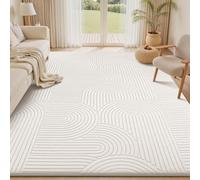 Sour Lemon Rugs Living Room 120x160cm, Cream White Extra Large Shaggy Rug