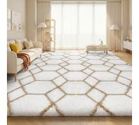 Sour Lemon Rugs Living Room 140x200cm, Line White Area Rugs for Bedroom