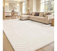 Sour Lemon Rugs Living Room 275x370cm,3D Semicircular pattern Cream Area Rugs for Bedroom,Extra Large Rugs for living room,Machine Washable Anti Slip Short Pile Rug for Kids Room Bedroom
