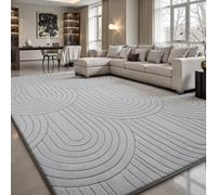 Sour Lemon Rugs Living Room 275x370cm,3D Semicircular pattern Grey Area Rugs for Bedroom,Extra Large Rugs for living room,Machine Washable Anti Slip Short Pile Rug for Kids Room Bedroom