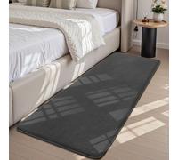 Sour Lemon Rugs Living Room 60x120cm, Dark Grey Shaggy Fluffy Bedside Rug, Short Pile Soft Runner Rugs, Anti-Slip Washable Area Rug, Modern Floor Carpets for Kids Room Bedroom Hallway Entryway