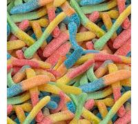 Sour Neon Gummy Worms Candy Assorted Fruit Flavours 2lb Pack