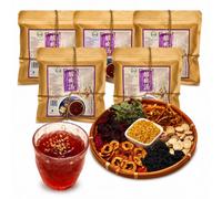 Sour Plum Tea Brew Kit Herbal Drink Ingredients 5 Packs 100g | Traditional hibiscus hawthorn berry osmanthus sweet refreshment. Includes non woven filter bag for summer beverage pot.