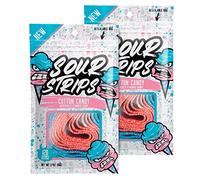 Sour Strips Cotton Candy Flavored Sour Candy Strips, Deliciously Sour Chewy Candy Belts, Vegan Friendly Candies, 12 Strips per Pack, 3.7 oz