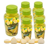 Sour Sugar Free Lemon & Strawberry Flavour Sweets - Assorted Variety Candy in Bottle, 70 Pieces, 46g Mixed Fruit Flavour Boiled Sweets - Smt (6 x Bottle, Lemon)
