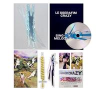 SOURCE MUSIC Ent. LE SSERAFIM - 4th Mini Album [CRAZY] (Vol.3) Outer Box + Booklet + Lyric Book + Sticker + Postcard + Folding Poster Photocard + Paper Toy + 2 Pin Badges + 4 Extra Photocards