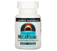 Source Naturals, MegaFolinic, 800 mcg, 120 Tablets